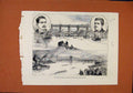 Original Old Antique Print Anglo Canadian Boat Race Tyne C1879 19th