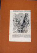 Original Old Antique Print Rose Hill Cutting C1846 Illustrated London News 19th