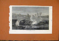 Original Old Antique Print Railway Accident Near Newark C1870 19th