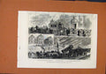 Original Old Antique Print Fatal Railway Collision Blackburn C1881 Victorian