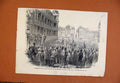 Original Old Antique Print C1860 Proclamation Hotel De Ville Paris London News