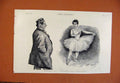 Original Old Antique Print Rehearsal Pantomime C1889 From London News Victorian