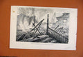 Original Old Antique Print Burning Bolton Theatre Morning After Fire C1890 19th