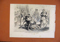 Original Old Antique Print Scene From Partners For Life At Globe Theatre