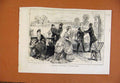 Original Old Antique Print Scene From Living Ease Strand Theatre C1870 Victorian