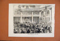 Original Old Antique Print Grand Fancey Dress Ball Dublin Castle C1876 Victorian