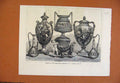 Original Old Antique Print Porcelain International Exhibition From London News