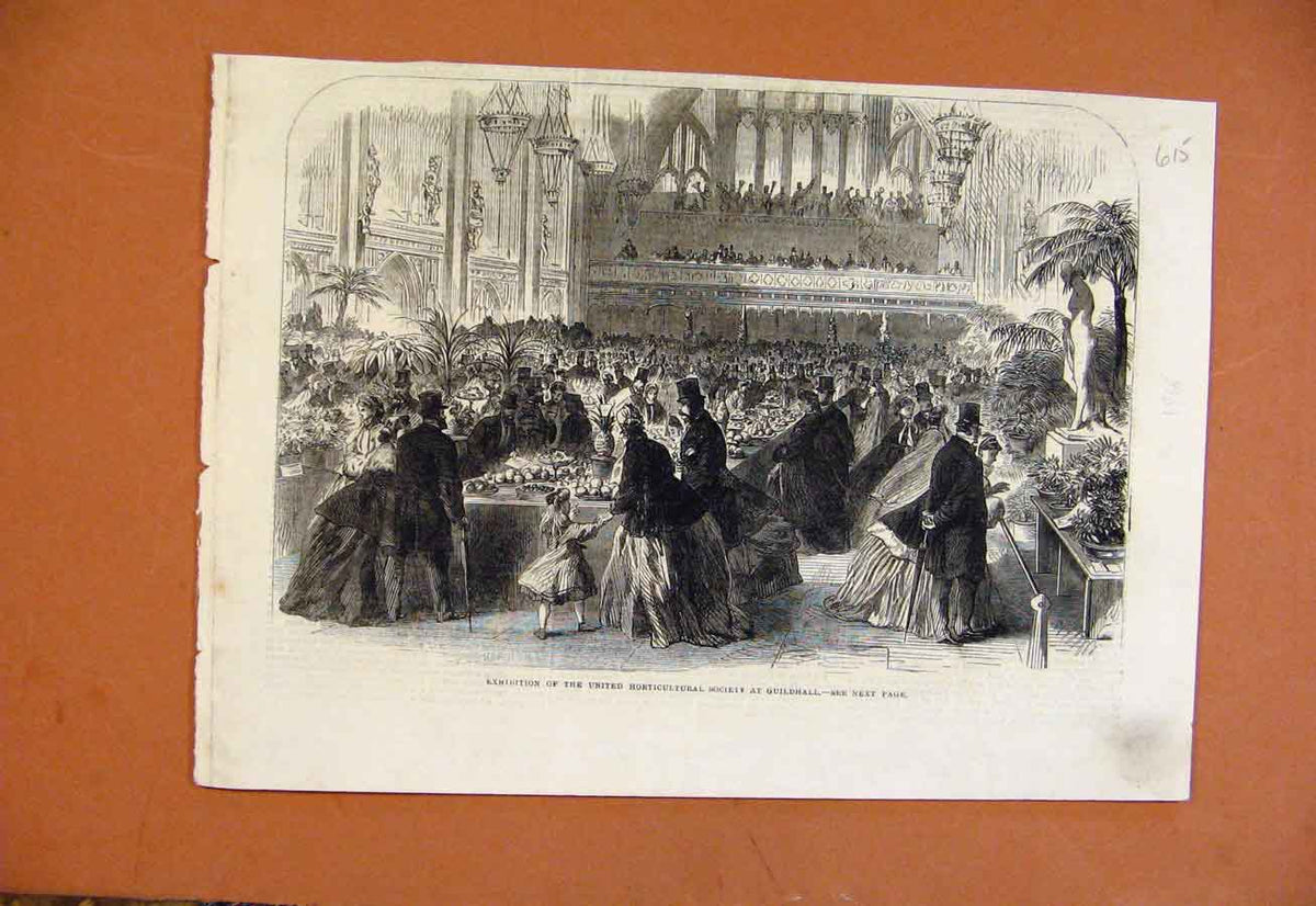 Old Antique Print Exhibition United Horticultural Society Guildhall C1861 19th