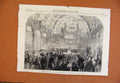 Original Old Antique Print West London Industrial Exhibition Floral Hall C1865
