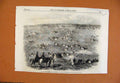 Original Old Antique Print Volunteer Field Day Brighton People On Downs C1862