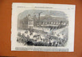 Old Antique Print Prince Consort Laying Foundation Stone Post Office 1861 19th