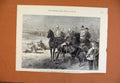 Original Old Antique Print Mounted Volunteer Rilemen Shoot Wimbledon C1873 19th