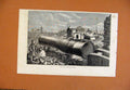 Original Old Antique Print C1860 Mons Meg Edinburgh Castle From London News 19th