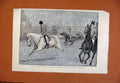 Original Old Antique Print House Commons Point To Point Steeplechase C1891 19th