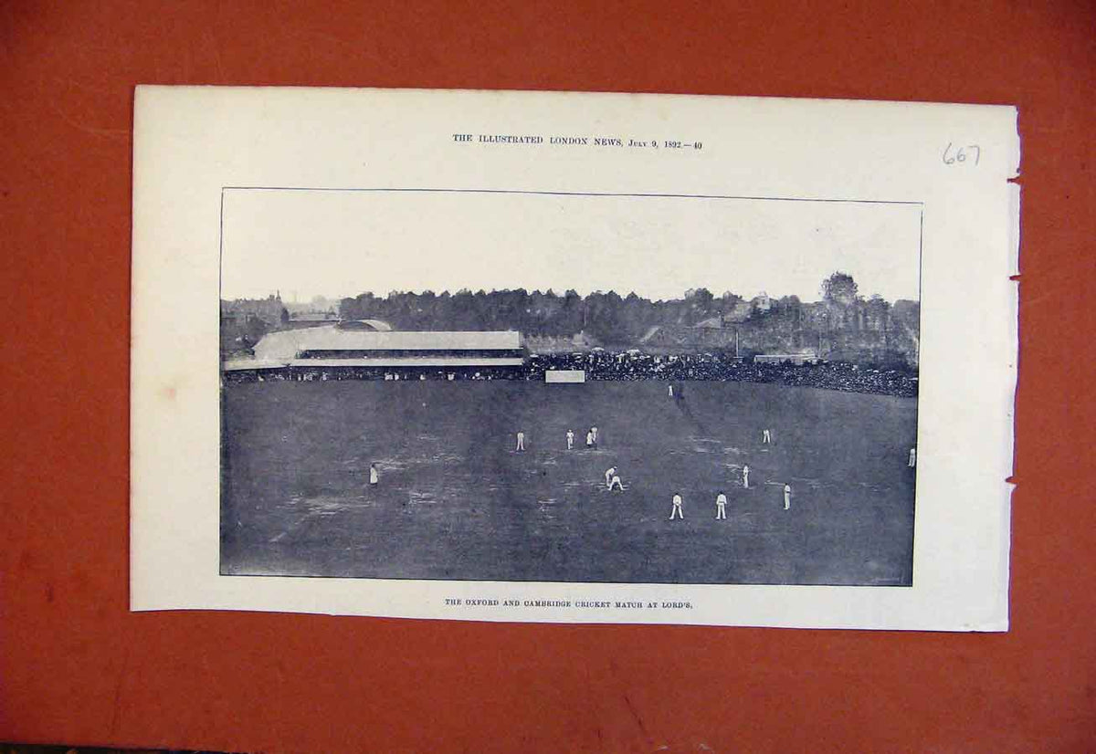 Old Antique Print Oxford University Training Isis Cricket Cambridge C1892 19th