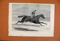 Original Old Antique Print Chariebert Winer Two Thousand Newmarket C1879 19th