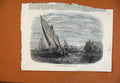 Original Old Antique Print Makerel Fishing Brighton Boats C1847 19th