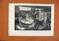Original Old Antique Print Australian Frozen Meat In Indian Dock Millwall C1881