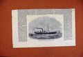 Original Old Antique Print Screw Clipper Yacht Cazelle C1861 Art 19th