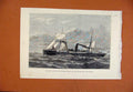Original Old Antique Print Union Companys Steam Ship Trojan Cape Mill Line C1880