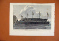 Original Old Antique Print Launch Russian Circular Ironclad Admiral Popoff C1876