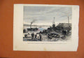 Original Old Antique Print Torpedo Warfare Demonstation Portsmouth C1879 19th