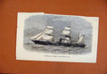 Original Old Antique Print Peninsular Oriental Company Steam Ship Deccan C1869