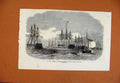 Original Old Antique Print War Defence Hamburg C1872 Illustrated London News