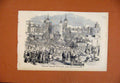 Original Old Antique Print Tower Hill Recruiting For Navy C1869 The Graphic 19th