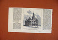 Original Old Antique Print Derby Free Public Library And Museum C1876 Victorian