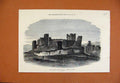 Old Antique Print Royal Archaeological Institute Caephilly Castle C1871\ 19th