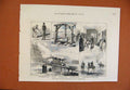 Original Old Antique Print Firing Trials Eighty One Ton Gun Shoeburyness C1876