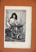 Original Old Antique Print Salome The Graphic C1872 19th Century