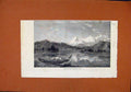 Original Old Antique Print Lake Thun C1852 Illustrated London News Victorian