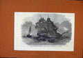 Old Antique Print Collision English Channel Steam Boats C1856 London News 19th