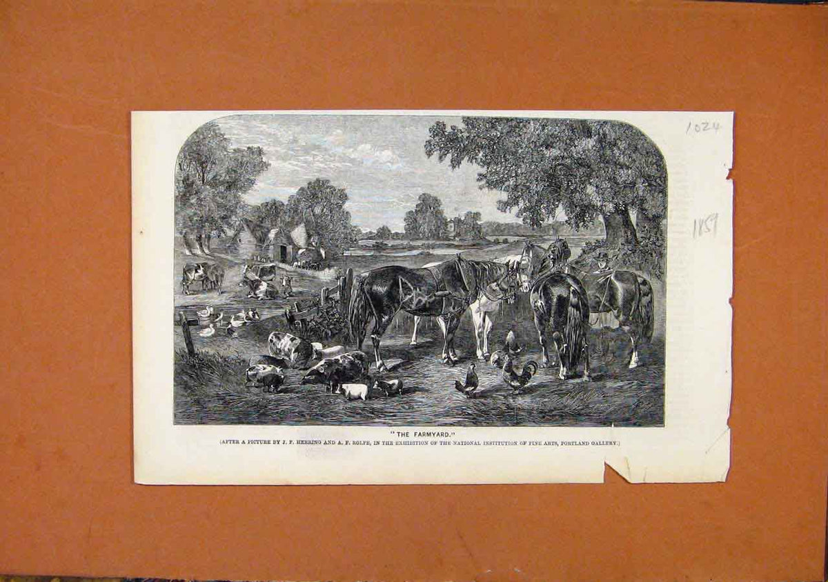 Original Old Antique Print Farmyear C1589 Illustrated London News