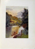 Original Old Antique Print Yorkshire Coast And Moorland Autumn Scene Esk