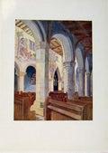 Original Old Antique Print Yorkshire Coast And Moorland In Pickering Church