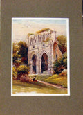 Original Old Antique Print Dryburgh Abbey And Scotts Tomb By James Orrock 18th