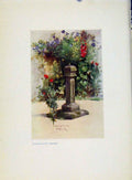 Original Old Antique Print Charm Gardens Walters Sundail Abbotsford By Calthrop