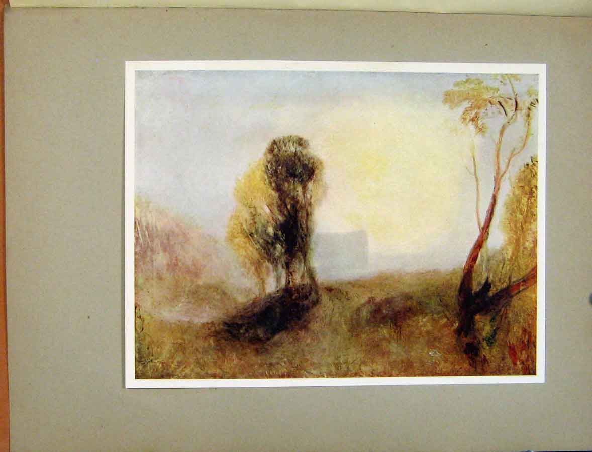 Original Old Antique Print Plate Xlvi Sunrise Castle On A Bay Turners