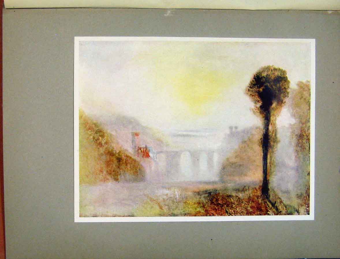 Original Old Vintage Print Plate Xlv Bridge And Tower Turner'S Vision C1925 20th