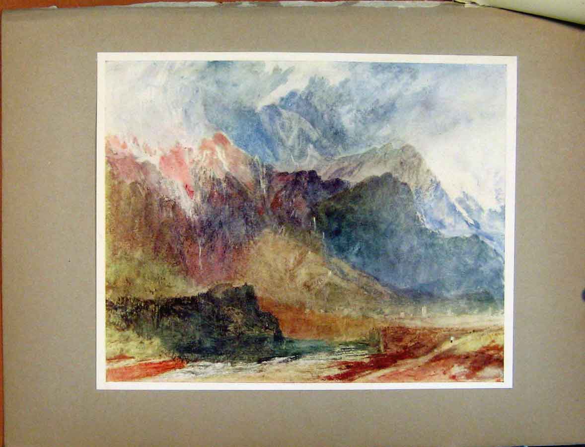 Original Old Antique Print Plate Xliii In The Val Daosta Passing Shower Turners