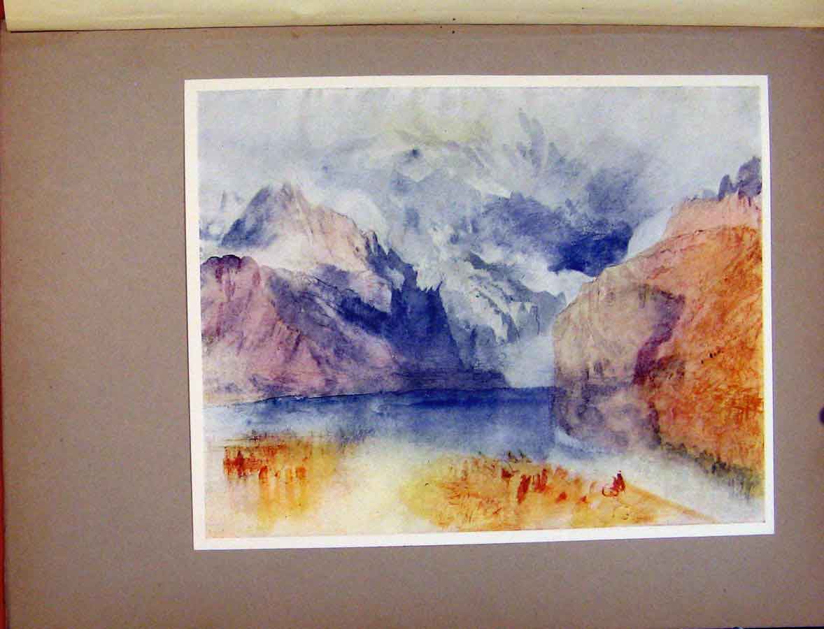 Original Old Antique Print Plate Xxxii Lake Luccerne Fluelen Turners Gen Vision