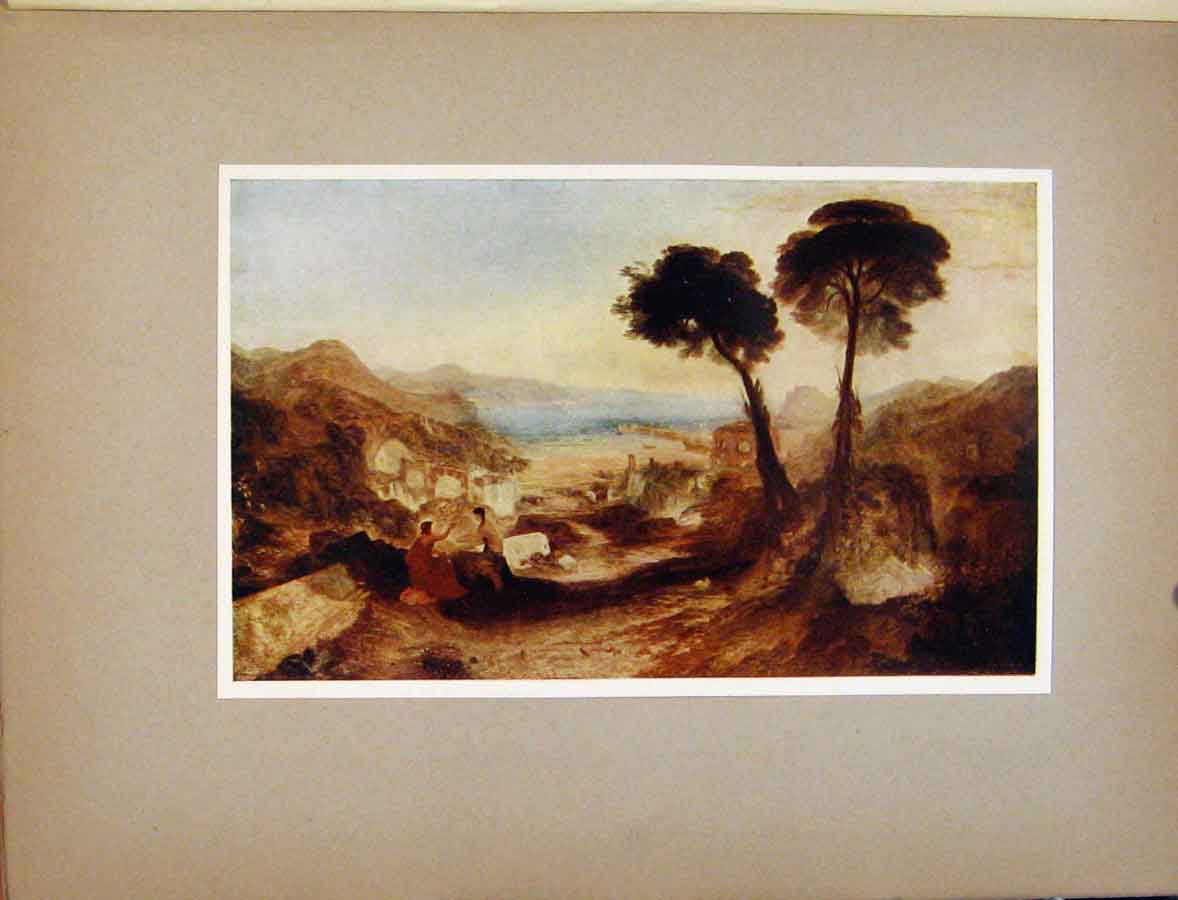 Original Old Antique Print Plate Xvi The Bay Balae Turner'S Gen Visions Art