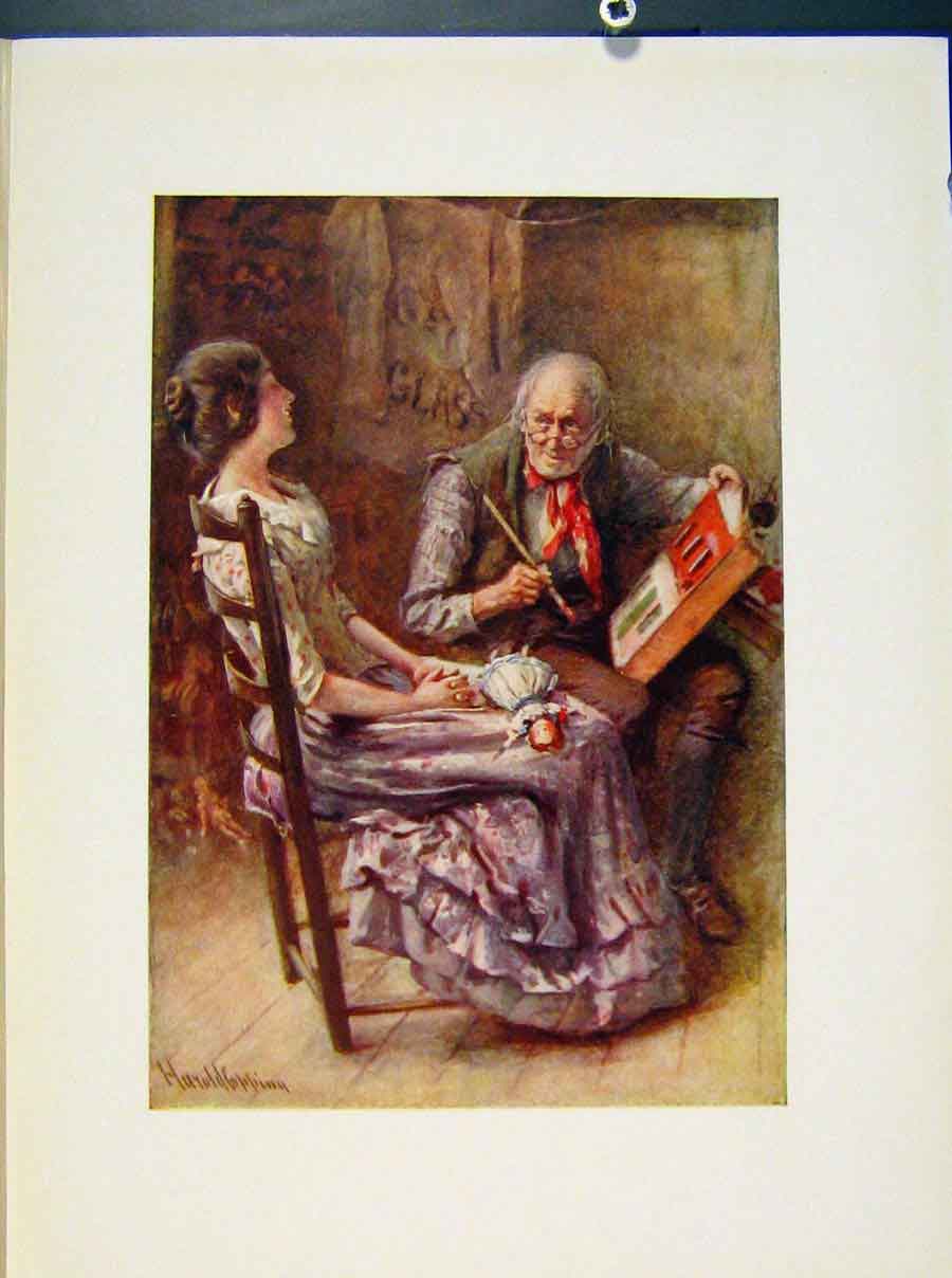 Old Antique Print Caleb Plummer And His Blind Daughter Character Sketches