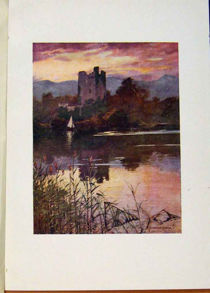 Original Old Antique Print Ross Castle Killarney By A Heaton Cooper Ireland