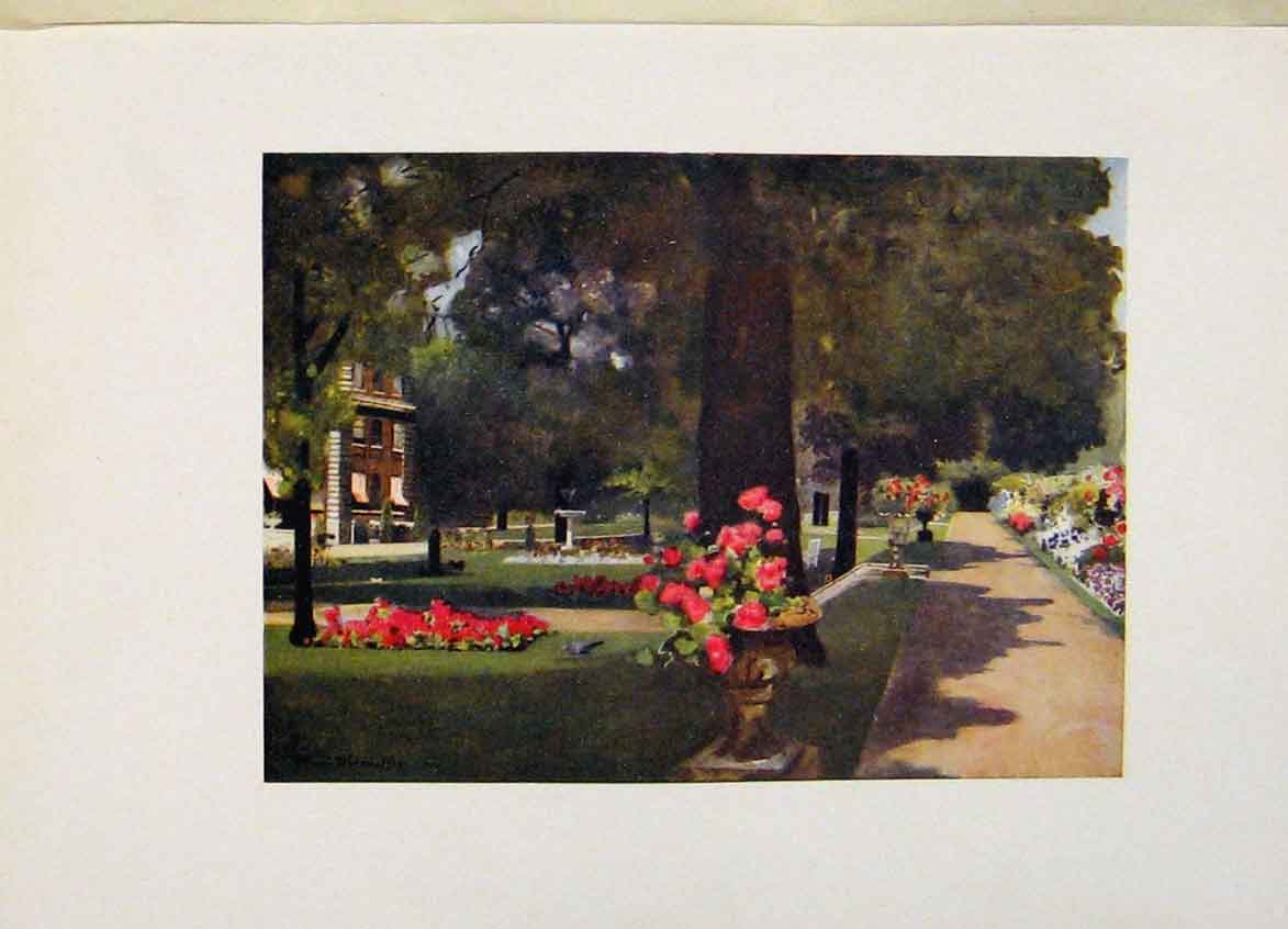 Original Old Antique Print Gardens Marlborough House London England