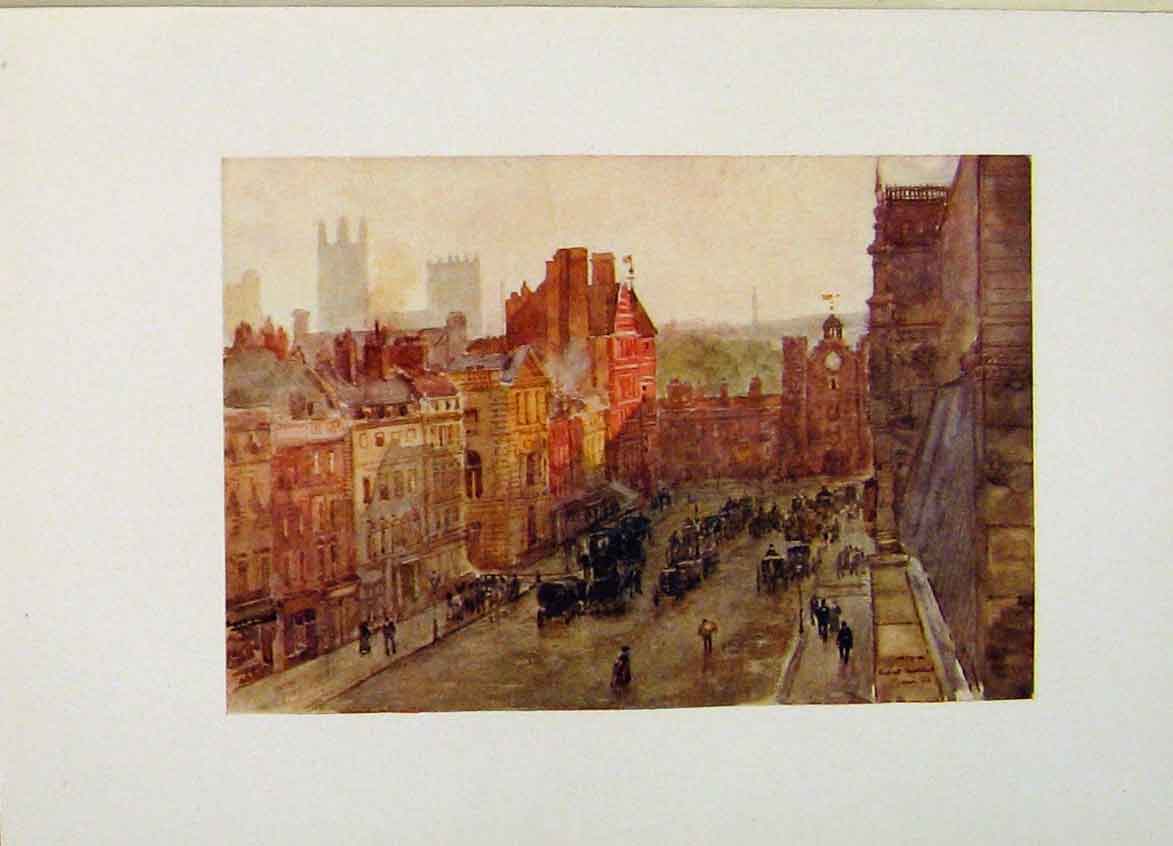 Original Old Antique Print St James Street New University Club London