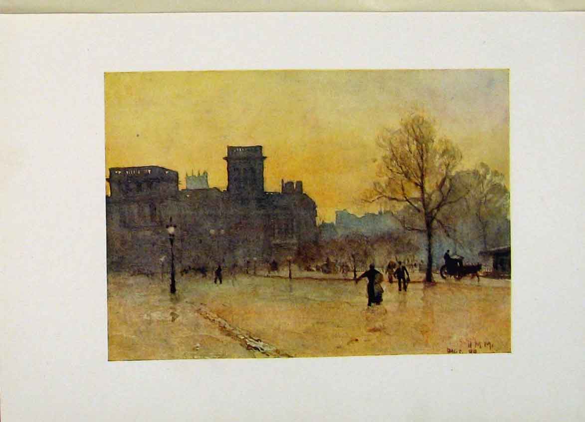 Original Old Antique Print Color C1916 London India Office Fine Art 20th Century